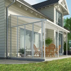 Palram - Canopia 3 Series White Patio Cover Side Wall -Garden Store palram canopia 3 series white patio cover side wall7290108137675 01i bq