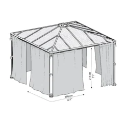 Palram - Canopia 3K Series Grey Polyester (PES) Gazebo Netting, Pack Of 6 (L)2170mm (W)3660mm -Garden Store palram canopia 3k series grey polyester pes gazebo netting pack of 6 l 2170mm w 3660mm7290108130751 02t