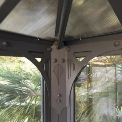 Palram - Canopia Ledro Grey Rectangular Gazebo, (W)2.95m (D)2.95m - Assembly Required -Garden Store palram canopia ledro grey rectangular gazebo w 2 95m d 2 95m assembly required7290108136524 05i bq