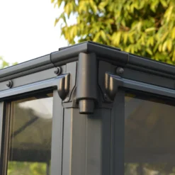 Palram - Canopia Ledro Grey Rectangular Gazebo, (W)2.95m (D)2.95m - Assembly Required -Garden Store palram canopia ledro grey rectangular gazebo w 2 95m d 2 95m assembly required7290108136524 06i bq