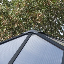 Palram - Canopia Ledro Grey Rectangular Gazebo, (W)2.95m (D)2.95m - Assembly Required -Garden Store palram canopia ledro grey rectangular gazebo w 2 95m d 2 95m assembly required7290108136524 09i bq