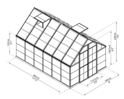 Palram - Canopia Octave Silver Greenhouse -Garden Store palram canopia octave silver greenhouse7290103111472 01t