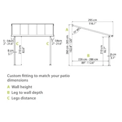 Palram - Canopia Olympia White Non-retractable Awning, (L)4.25m (H)3.05m (W)2.95m -Garden Store palram canopia olympia white non retractable awning l 4 25m h 3 05m w 2 95m7290108133998 02t bq