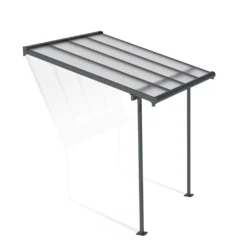 Palram - Canopia Sierra Grey Non-retractable Awning, (L)2.25m (H)3m (W)2.28m -Garden Store palram canopia sierra grey non retractable awning l 2 25m h 3m w 2 28m7290108131307 01c bq