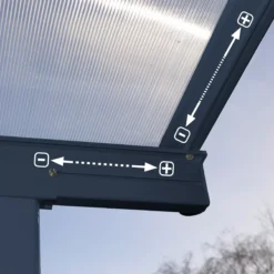 Palram - Canopia Sierra Grey Non-retractable Awning, (L)2.25m (H)3m (W)2.28m -Garden Store palram canopia sierra grey non retractable awning l 2 25m h 3m w 2 28m7290108131307 03i bq