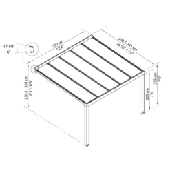 Palram - Canopia Stockholm Grey Non-retractable Awning, (L)3.7m (H)3.24m (W)3.41m -Garden Store palram canopia stockholm grey non retractable awning l 3 7m h 3 24m w 3 41m7290108602517 01t bq