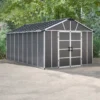 Palram - Canopia Yukon 11x17.2 Apex Dark Grey Plastic Shed -Garden Store palram canopia yukon 11x17 2 apex dark grey plastic shed7290108139273 01i BQ