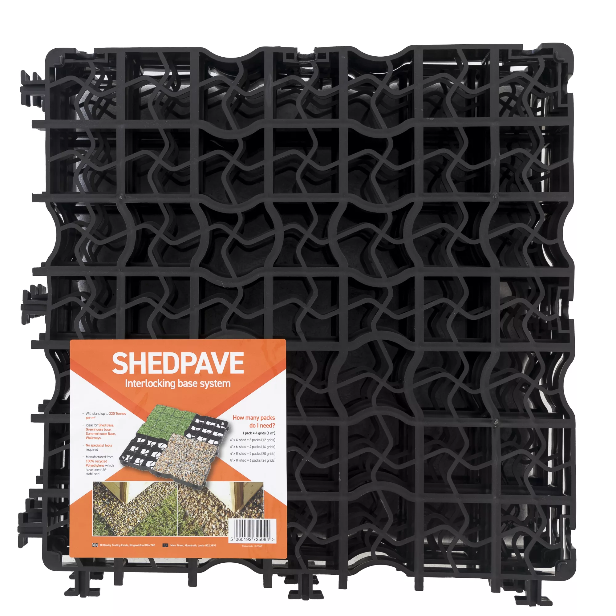 Plastic Interlocking Shed Base (W) 49cm X (L) 49cm , Pack Of 4 3 Plastic Interlocking Shed Base (W) 49cm X (L) 49cm , Pack Of 4