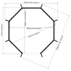 Rowlinson Buckingham Natural Octagonal Gazebo, (W)3.57m (D)3.57m - Assembly Required 7 Rowlinson Buckingham Natural Octagonal Gazebo, (W)3.57m (D)3.57m - Assembly Required -Garden Store rowlinson buckingham natural octagonal gazebo w 3 57m d 3 57m assembly required5013856009948 01t