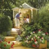 Rowlinson Gainsborough Natural Hexagonal Gazebo, (W)3m (D)2.6m - Assembly Service Included -Garden Store rowlinson gainsborough natural hexagonal gazebo w 3m d 2 6m assembly service included5013856994497 01i