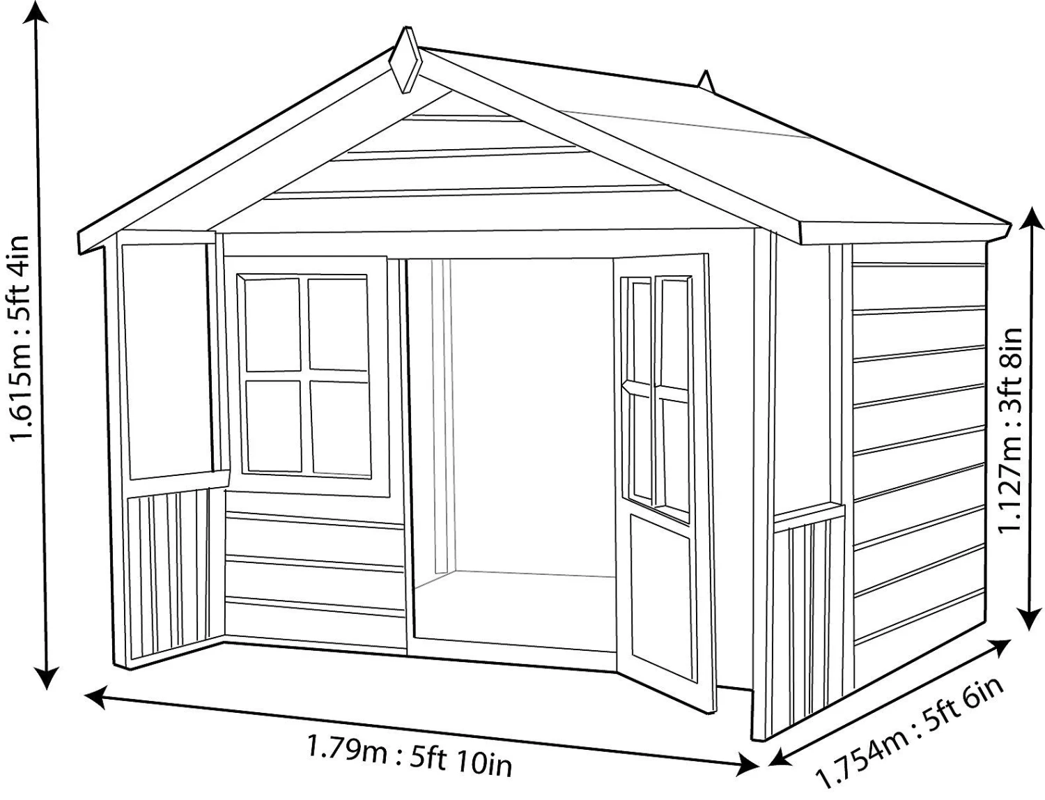 Shire 6x4 Woodbury Whitewood Pine Playhouse Assembly Service Included 7 Shire 6x4 Woodbury Whitewood Pine Playhouse Assembly Service Included - Image 5