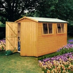 Shire Atlas 10x8 Ft Apex Shiplap Wooden 2 Door 2 Windows Shed With Floor