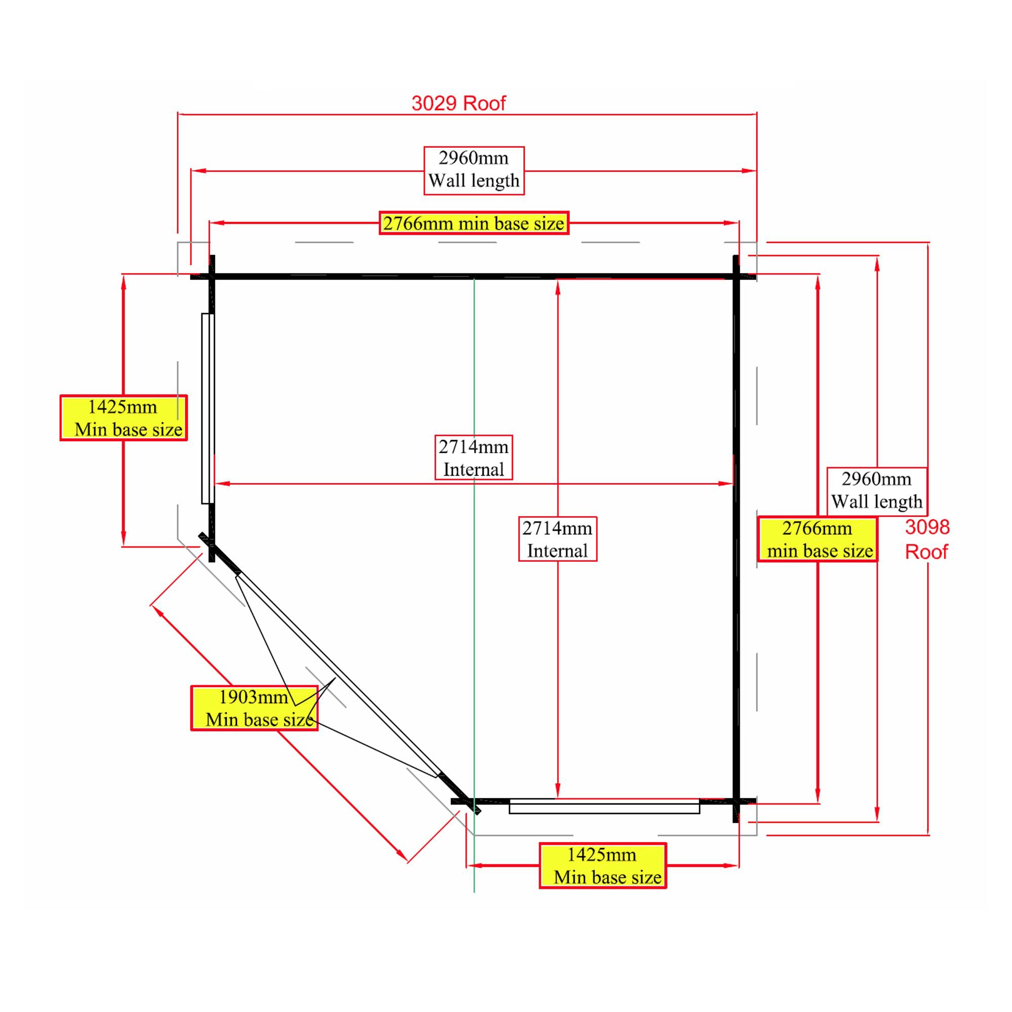 Shire Belvoir 10x10 Ft Toughened Glass Apex Tongue & Groove Wooden Cabin With Felt Tile Roof 7 Shire Belvoir 10x10 Ft Toughened Glass Apex Tongue & Groove Wooden Cabin With Felt Tile Roof - Image 5
