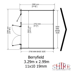 Shire Berryfield 11x10 Glass Apex Tongue & Groove Wooden Cabin - Base Not Included -Garden Store shire berryfield 11x10 glass apex tongue groove wooden cabin base not included5019804112319 03t bq