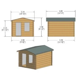Shire Bucknells 10x12 Toughened Glass Apex Tongue & Groove Wooden Cabin - Base Not Included -Garden Store shire bucknells 10x12 toughened glass apex tongue groove wooden cabin base not included5019804119356 02t bq