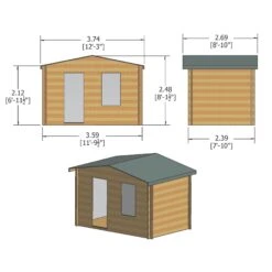 Shire Bucknells 12x8 Toughened Glass Apex Tongue & Groove Wooden Cabin - Base Not Included -Garden Store shire bucknells 12x8 toughened glass apex tongue groove wooden cabin base not included5019804119394 01t bq