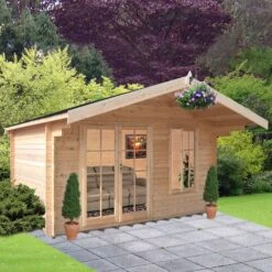 Shire Cannock 10x10 Toughened Glass Apex Tongue & Groove Wooden Cabin - Base Not Included -Garden Store shire cannock 10x10 toughened glass apex tongue groove wooden cabin base not included5019804314331 03i bq