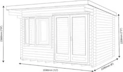 Shire Danbury 12x8 Glass Pent Tongue & Groove Wooden Cabin - Base Not Included 16 Shire Danbury 12x8 Glass Pent Tongue & Groove Wooden Cabin - Base Not Included -Garden Store shire danbury 12x8 glass pent tongue groove wooden cabin base not included5019804414413 03t
