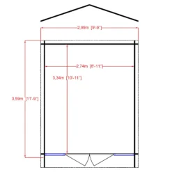 Shire Epping 10x12 Ft Toughened Glass Apex Tongue & Groove Wooden Cabin With Tile Roof - Assembly Service Included 9 Shire Epping 10x12 Ft Toughened Glass Apex Tongue & Groove Wooden Cabin With Tile Roof - Assembly Service Included -Garden Store shire epping 10x12 ft toughened glass apex tongue groove wooden cabin with tile roof assembly service included5019804119615 02t bq