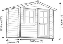 Shire Hartley 7x7 Apex Tongue & Groove Wooden Cabin (Base Included) - Assembly Service Included -Garden Store shire hartley 7x7 apex tongue groove wooden cabin base included assembly service included5019804197729 01t bq