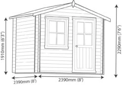Shire Hartley 8x8 Apex Tongue & Groove Wooden Cabin - Assembly Service Included -Garden Store shire hartley 8x8 apex tongue groove wooden cabin assembly service included5019804198818 03t