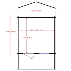 Shire Hopton 10x10 Toughened Glass Apex Tongue & Groove Wooden Cabin - Base Not Included -Garden Store shire hopton 10x10 toughened glass apex tongue groove wooden cabin base not included5019804119202 02t bq