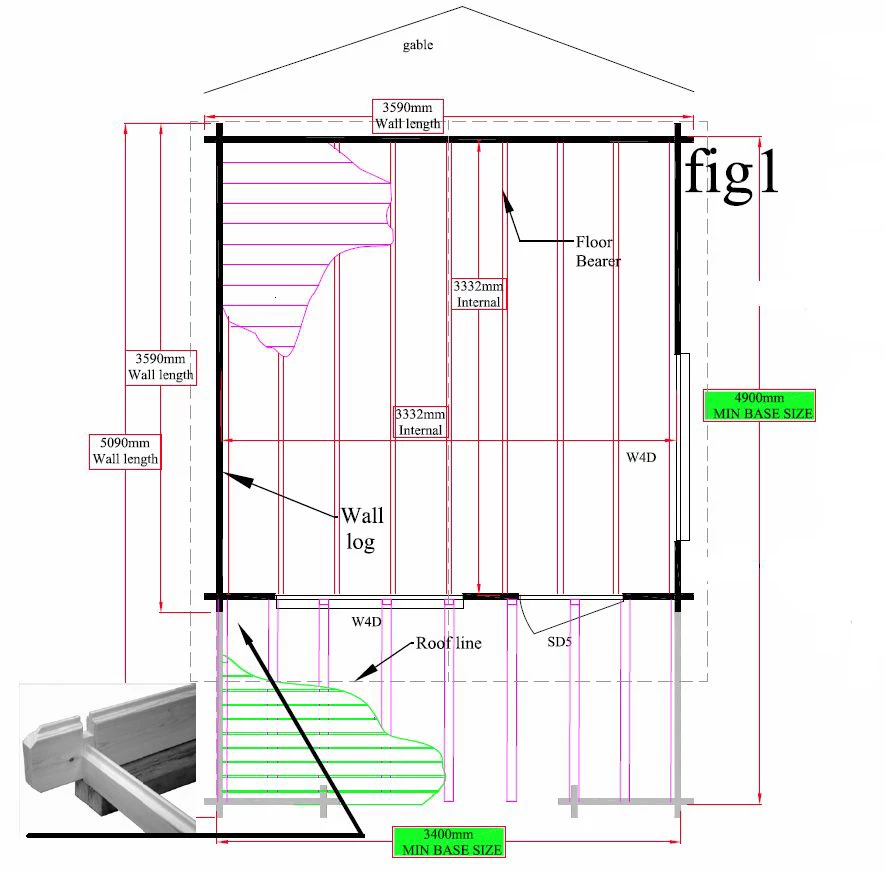 Shire Kinver 12x12 Glass Apex Tongue & Groove Wooden Cabin - Base Not Included 11 Shire Kinver 12x12 Glass Apex Tongue & Groove Wooden Cabin - Base Not Included - Image 9