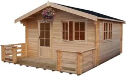 Shire Kinver 14x14 Glass Apex Tongue & Groove Wooden Cabin - Base Not Included