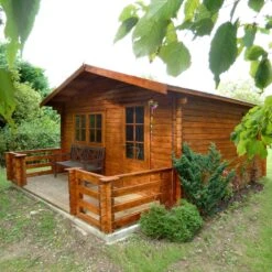 Shire Kinver 14x18 Glass Apex Tongue & Groove Wooden Cabin - Base Not Included -Garden Store shire kinver 14x18 glass apex tongue groove wooden cabin base not included5019804114399 01i
