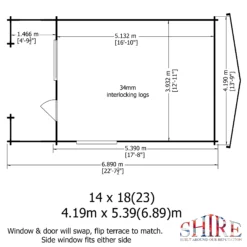 Shire Kinver 14x18 Glass Apex Tongue & Groove Wooden Cabin - Base Not Included -Garden Store shire kinver 14x18 glass apex tongue groove wooden cabin base not included5019804114399 01i bq
