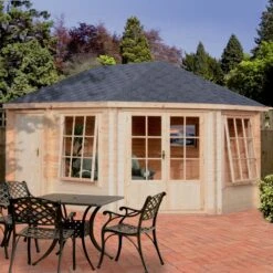 Shire Leygrove 14x10 Apex Tongue & Groove Wooden Cabin - Assembly Service Included -Garden Store shire leygrove 14x10 apex tongue groove wooden cabin assembly service included5019804111251 02i bq