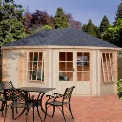 Shire Leygrove 14x10 Toughened Glass Apex Tongue & Groove Wooden Cabin -Garden Store shire leygrove 14x10 toughened glass apex tongue groove wooden cabin5019804111244 02i bq