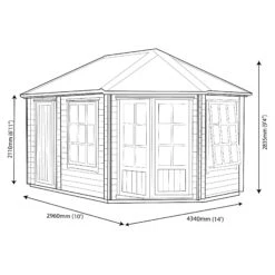 Shire Leygrove 14x10 Toughened Glass Apex Tongue & Groove Wooden Cabin -Garden Store shire leygrove 14x10 toughened glass apex tongue groove wooden cabin5019804111244 03t