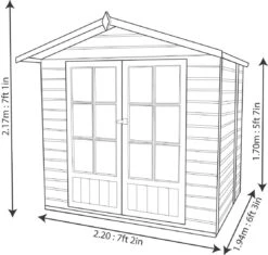 Shire Lumley 7x5 Toughened Glass Apex Shiplap Wooden Summer House - Base Included -Garden Store shire lumley 7x5 toughened glass apex shiplap wooden summer house base included5019804210282 02t