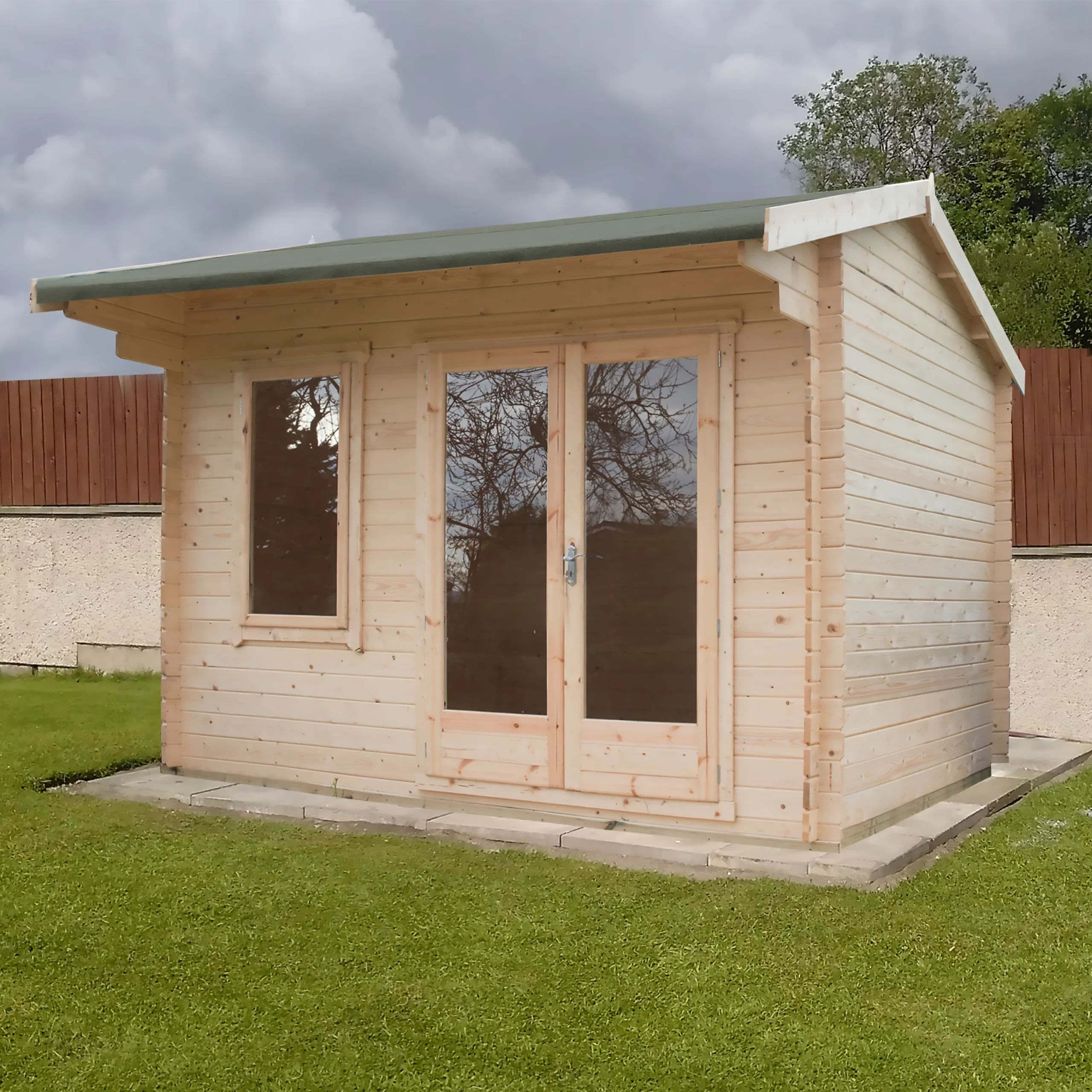 Shire Marlborough 10x14 Ft Toughened Glass Apex Tongue & Groove Wooden Cabin With Felt Tile Roof 3 Shire Marlborough 10x14 Ft Toughened Glass Apex Tongue & Groove Wooden Cabin With Felt Tile Roof