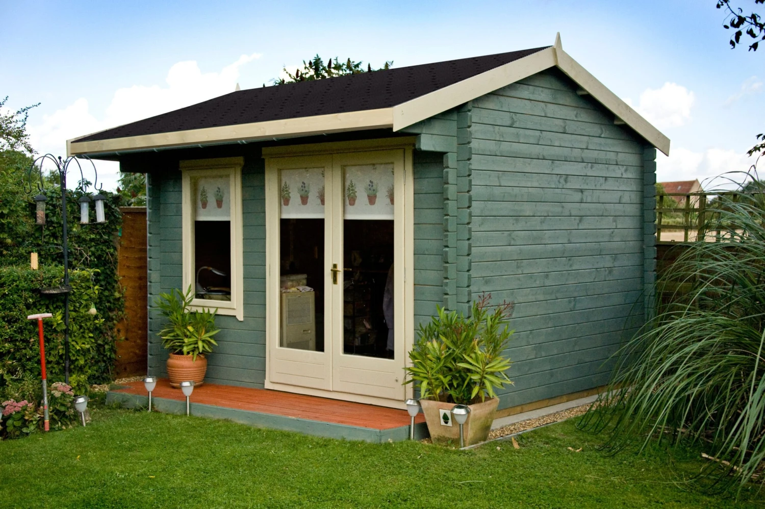 Shire Marlborough 10x14 Ft Toughened Glass Apex Tongue & Groove Wooden Cabin With Felt Tile Roof 4 Shire Marlborough 10x14 Ft Toughened Glass Apex Tongue & Groove Wooden Cabin With Felt Tile Roof - Image 2