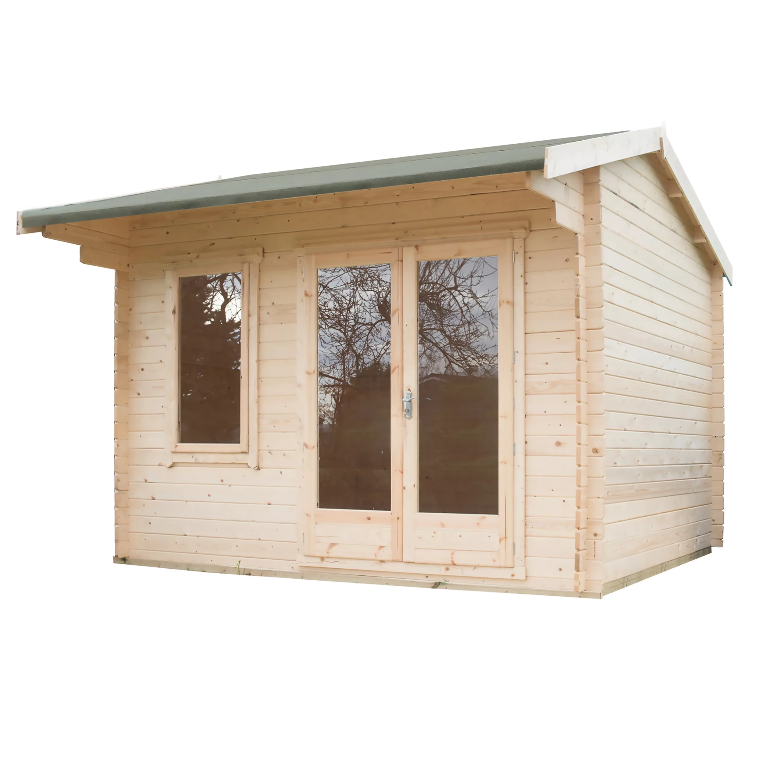 Shire Marlborough 12x12 Toughened Glass Apex Tongue & Groove Wooden Cabin - Base Not Included 5 Shire Marlborough 12x12 Toughened Glass Apex Tongue & Groove Wooden Cabin - Base Not Included - Image 3