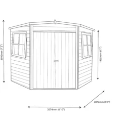 Shire Murrow 7x7 Ft Pent Shiplap Wooden 2 Door 2 Windows Shed With Floor - Assembly Service Included -Garden Store shire murrow 7x7 ft pent shiplap wooden 2 door 2 windows shed with floor assembly service included5019804773886 19bq