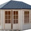 Shire Rowney 14x10 Toughened Glass Apex Tongue & Groove Wooden Cabin - Base Not Included -Garden Store shire rowney 14x10 toughened glass apex tongue groove wooden cabin base not included5019804851409 02c bq