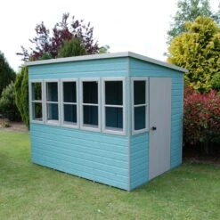 Shire Sun 8x6 Glass Pent Shiplap Wooden Summer House - Base Not Included -Garden Store shire sun 8x6 glass pent shiplap wooden summer house base not included5019804112012 01i