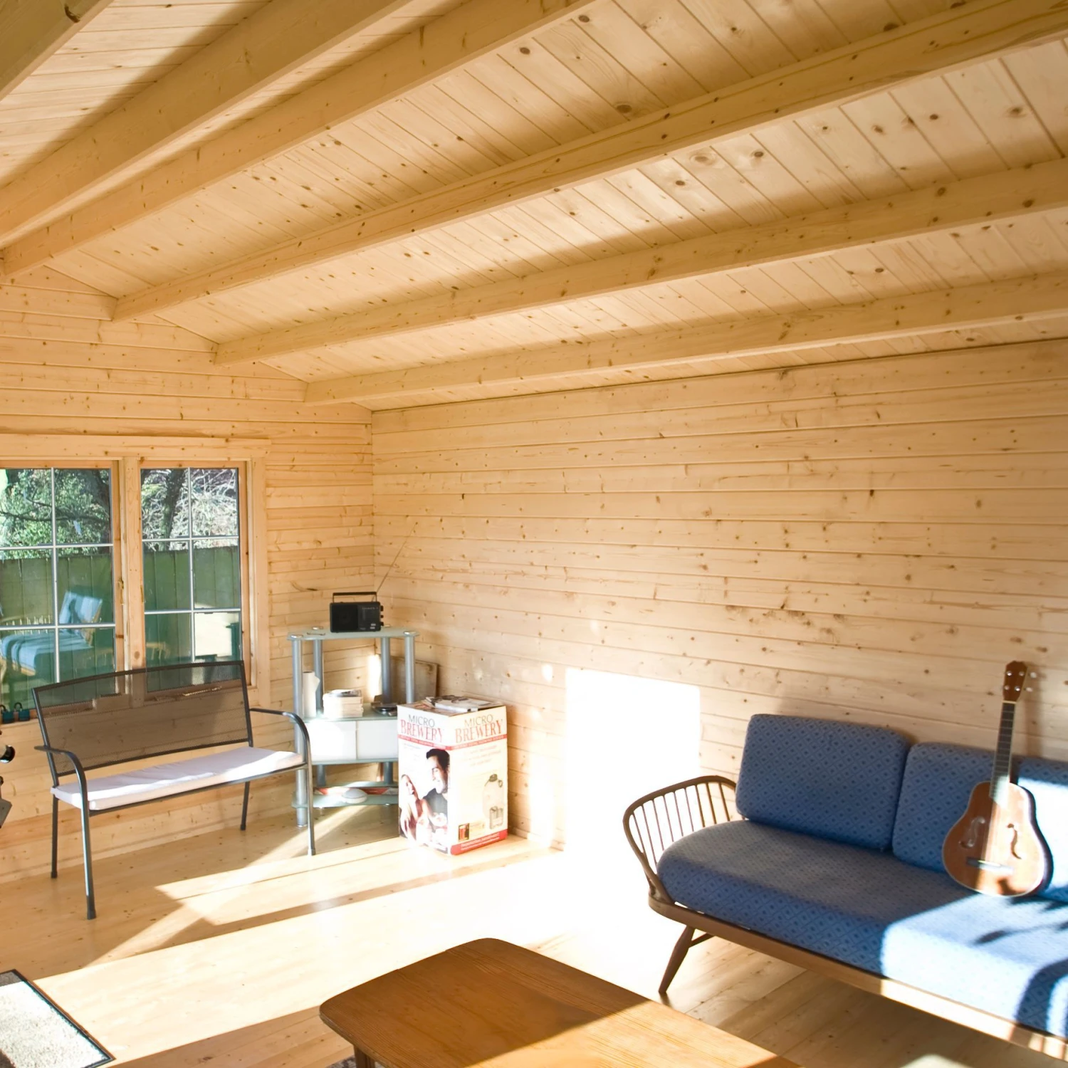 Shire Twyford 14x17 Toughened Glass Apex Tongue & Groove Wooden Cabin - Base Not Included 7 Shire Twyford 14x17 Toughened Glass Apex Tongue & Groove Wooden Cabin - Base Not Included - Image 5