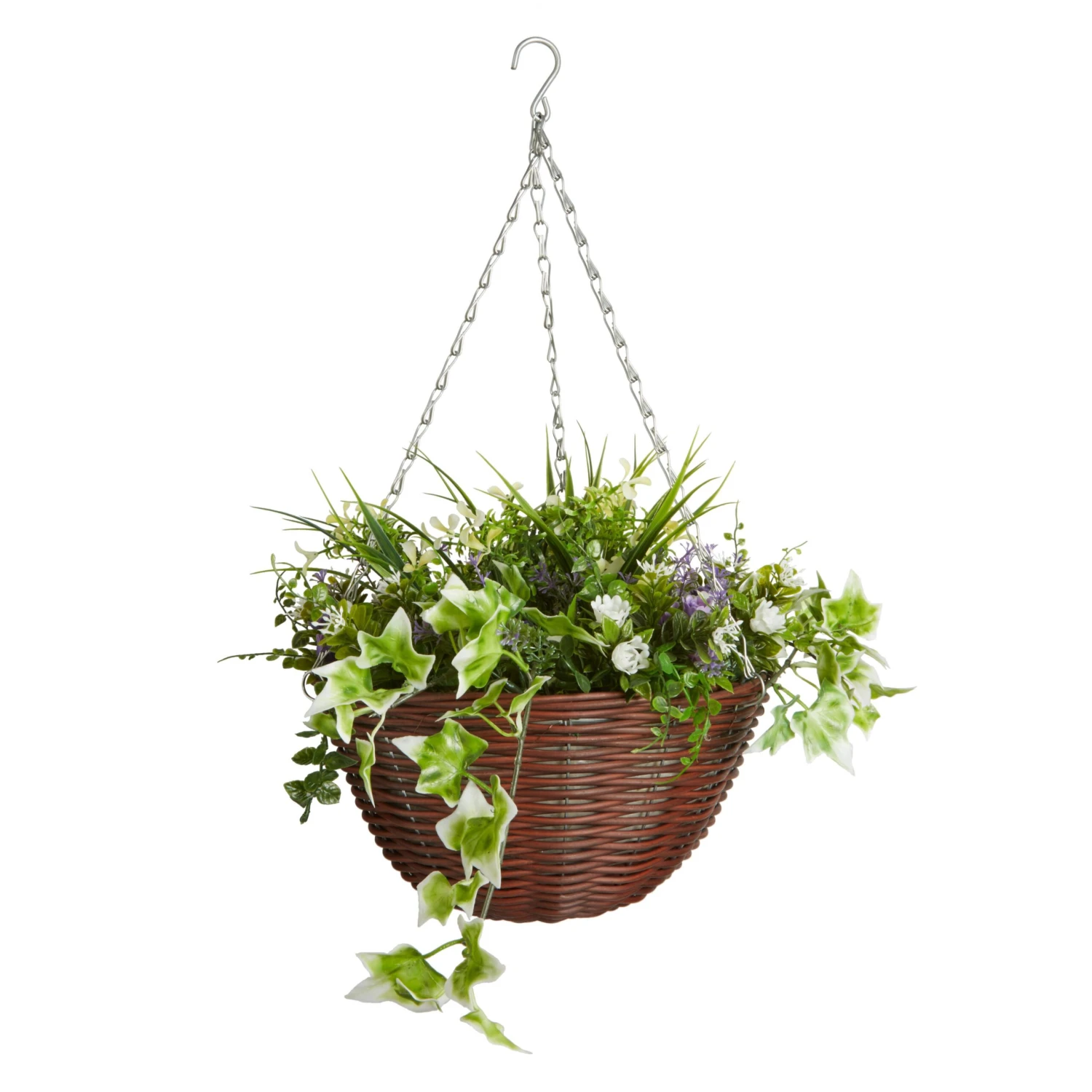 Smart Garden Easy Artificial Purple & White Round Plastic Hanging Basket, 30cm 3 Smart Garden Easy Artificial Purple & White Round Plastic Hanging Basket, 30cm
