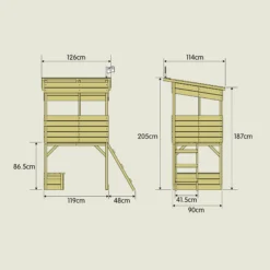 TP Toys 5.5x8 Treetops Wood Tower Playhouse Assembly Required -Garden Store tp toys 5 5x8 treetops wood tower playhouse assembly required5021854903540 01t bq