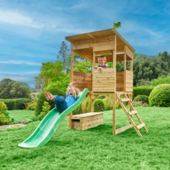 TP Toys 8x7 Tree Top Timber Tower Slide Playhouse Assembly Required 18 TP Toys 8x7 Tree Top Timber Tower Slide Playhouse Assembly Required -Garden Store tp toys 8x7 tree top timber tower slide playhouse assembly required5021854803543 03i bq