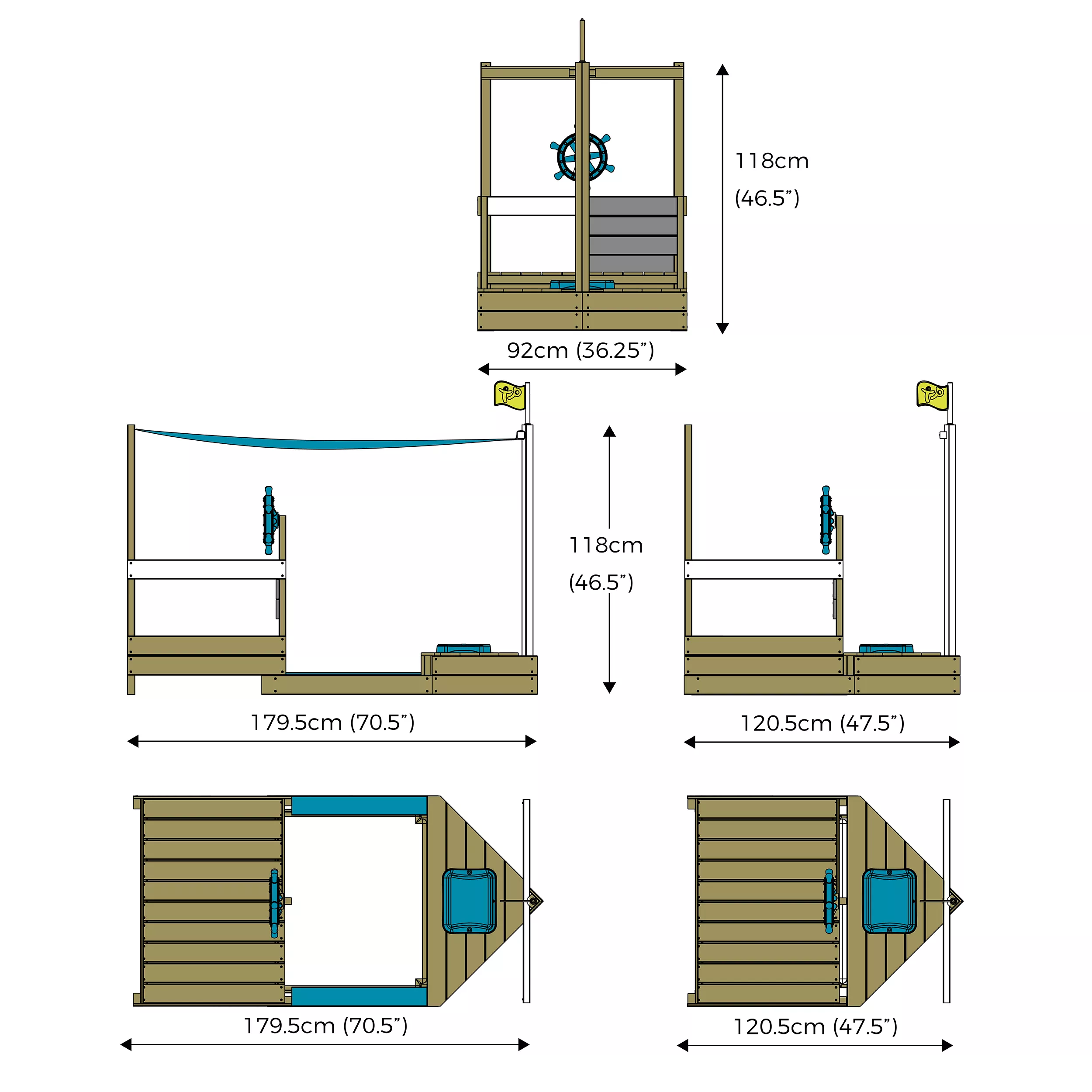 TP Toys Ahoy Wooden Playground Boat 9 TP Toys Ahoy Wooden Playground Boat - Image 7