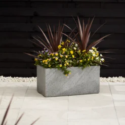 Verve Abava Grey Terrazzo Rectangular Planter -Garden Store verve abava grey terrazzo rectangular planter5059340327860 01i