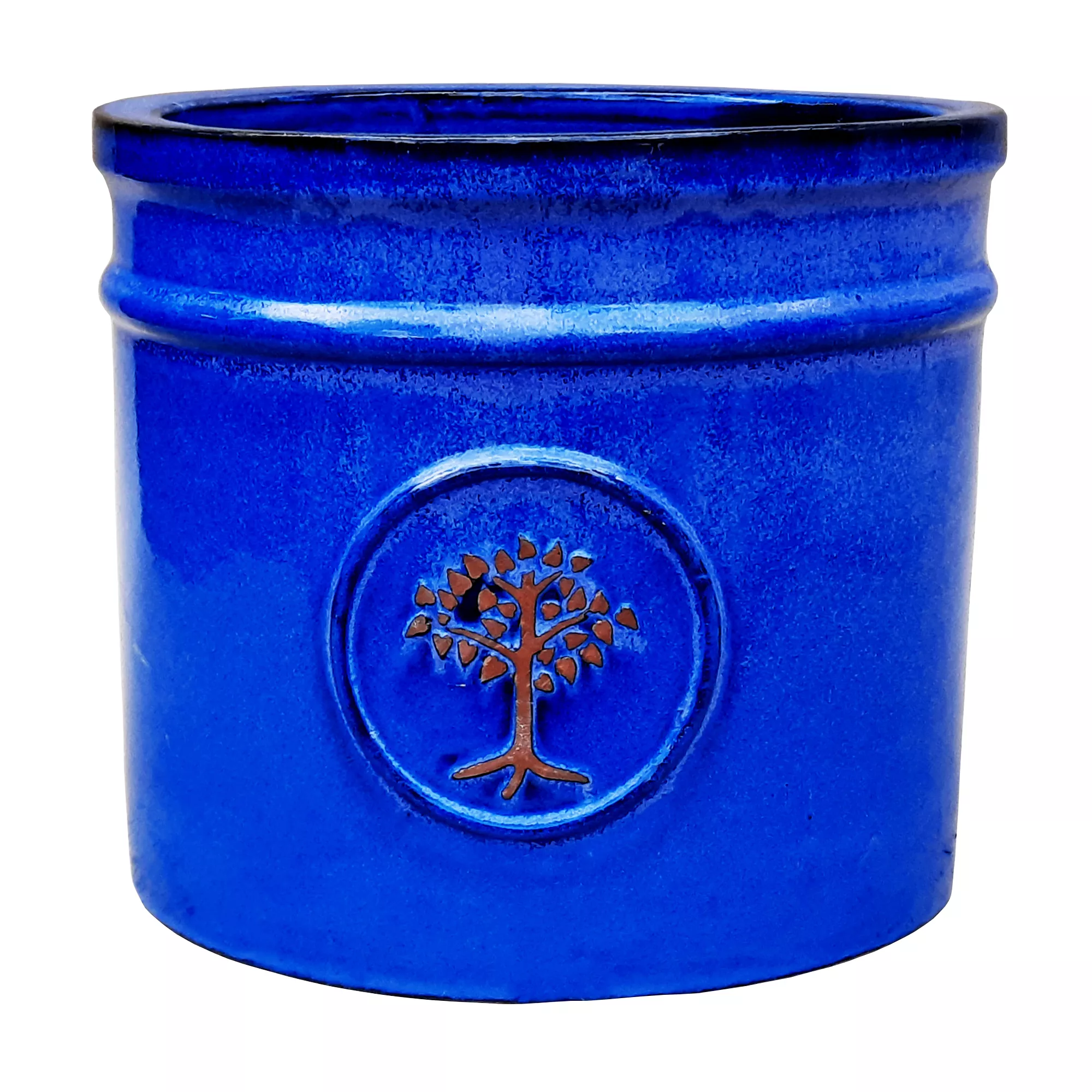 Verve Barcău Blue Ceramic Round Plant Pot (Dia)30cm 3 Verve Barcău Blue Ceramic Round Plant Pot (Dia)30cm