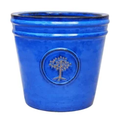 Verve Barcău Blue Ceramic Round Plant Pot (Dia)40cm