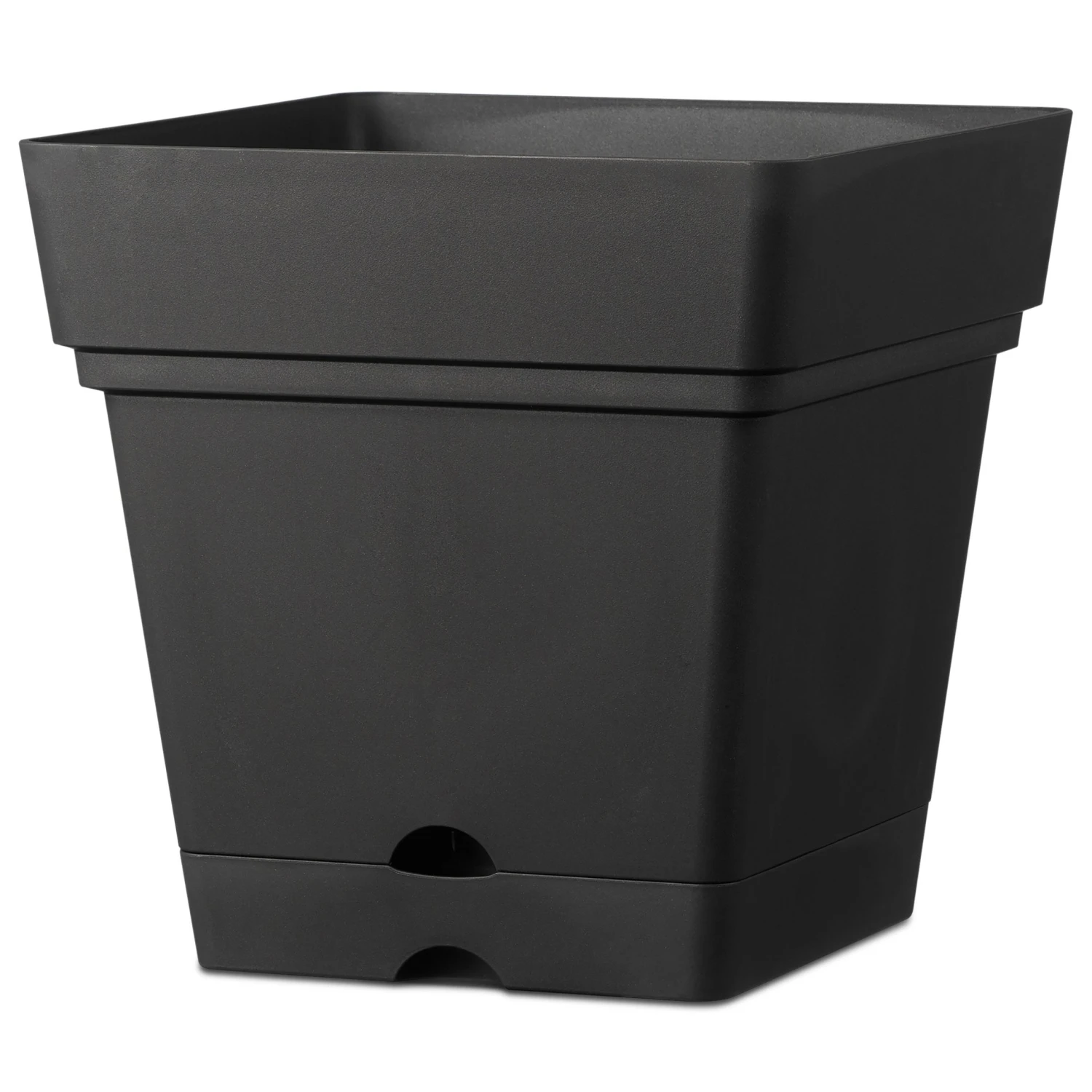 Verve Nurgul Dark Grey Plastic Square Plant Pot (Dia)38cm 3 Verve Nurgul Dark Grey Plastic Square Plant Pot (Dia)38cm