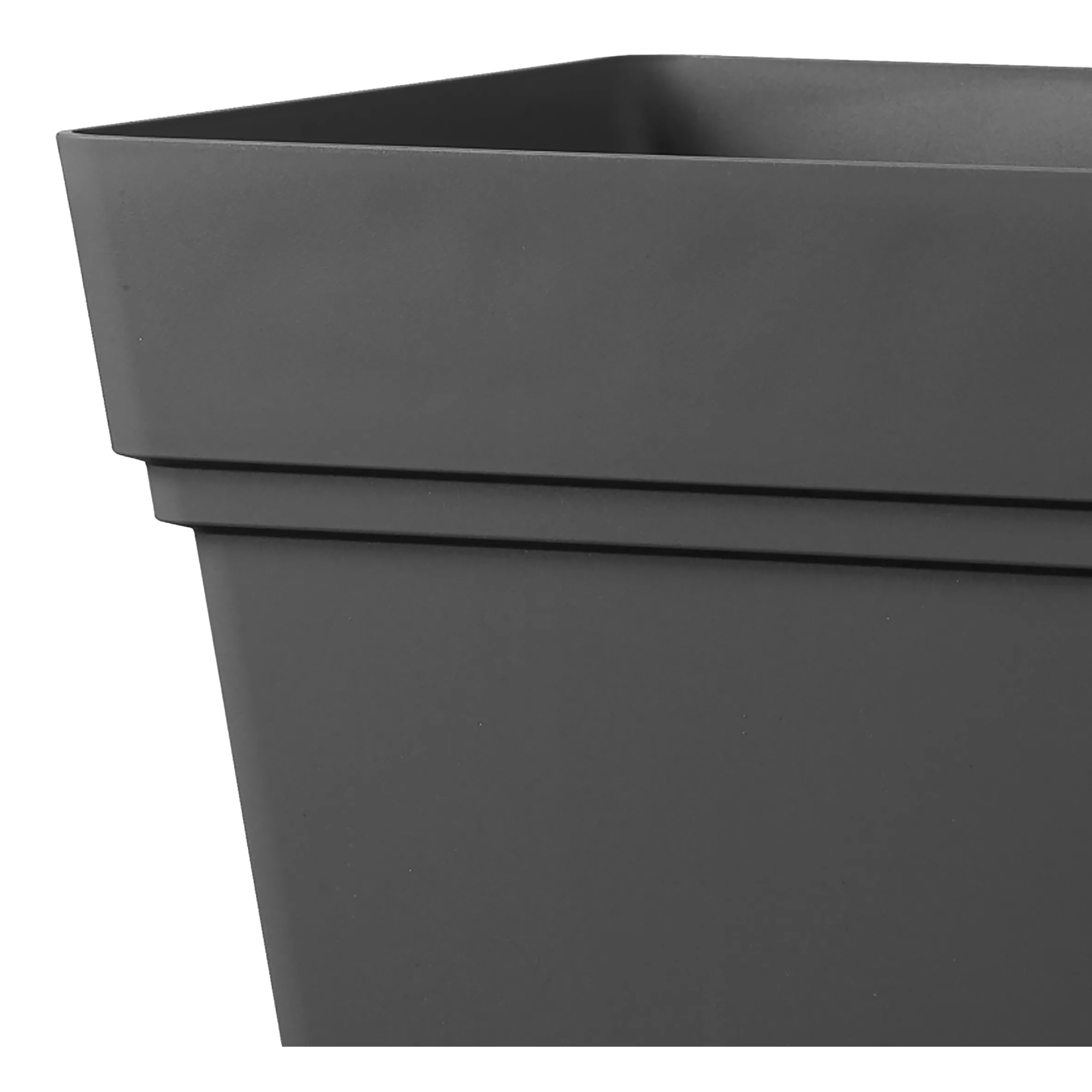 Verve Nurgul Dark Grey Plastic Square Plant Pot (Dia)38cm 5 Verve Nurgul Dark Grey Plastic Square Plant Pot (Dia)38cm - Image 3